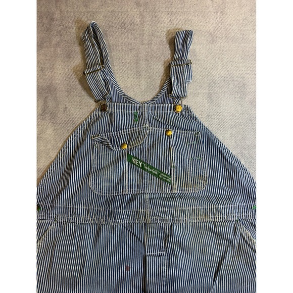 Key Imperial Other - Vintage Key Imperial Hickory Stripe Overalls Mens 48x30 Made in USA stains
